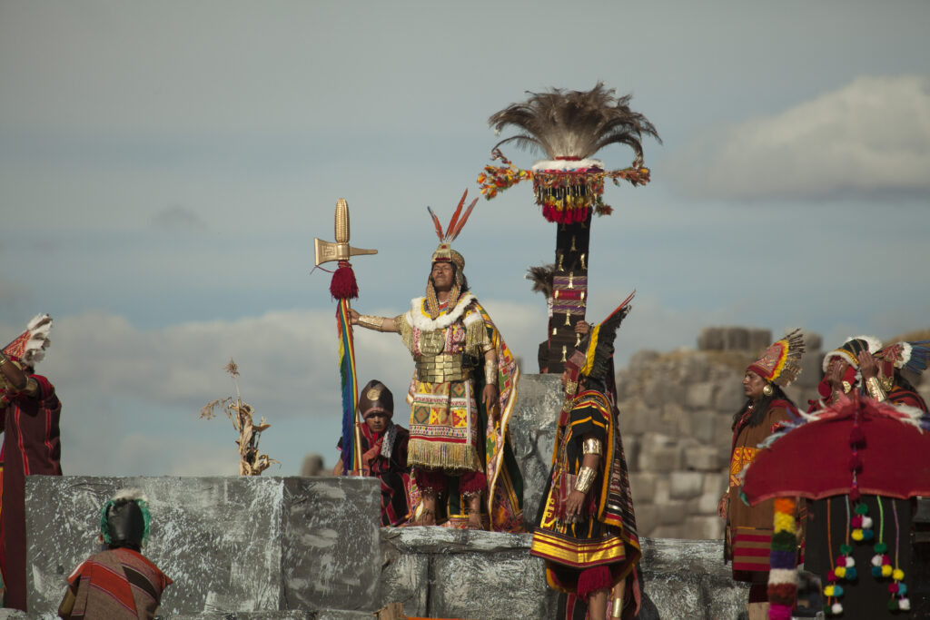 Das Inti Raymi Festival in der Festung von Sacsayhuaman in Cusco, Peru.